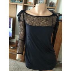 ERMANNO SCEVINO blouse met kant , maat m it 44