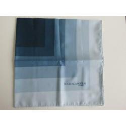 Vintage Michelangelo Roma zijden carré sjaal blauw gradient
