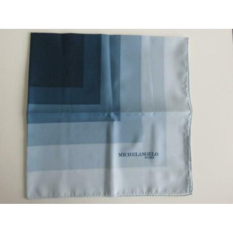 Vintage Michelangelo Roma zijden carré sjaal blauw gradient