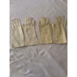 Handschoenen, vintage suède in crème wit te koop! Enkele par