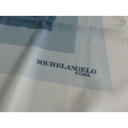 Vintage Michelangelo Roma zijden carré sjaal blauw gradient