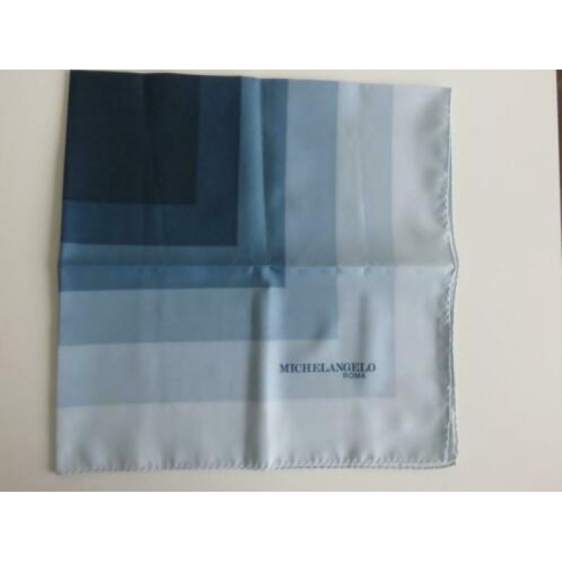 Vintage Michelangelo Roma zijden carré sjaal blauw gradient