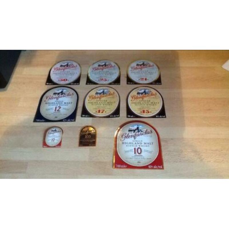 Etiketten Labels van Glenfarclas Whisky 9x (mag ook los)