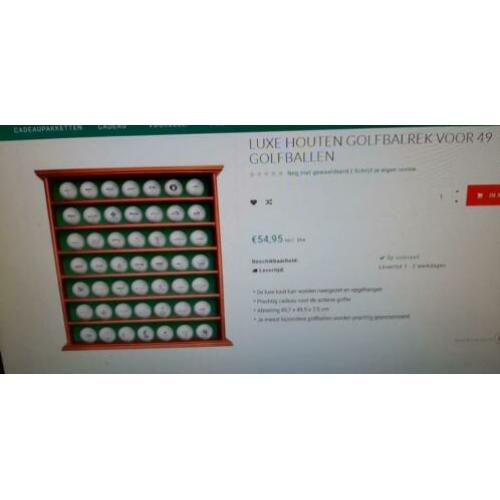 golfbalrek vitrine golfballen golfballenrek golfballenkast