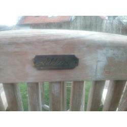 Tuinset teakhout ronde tafel met vier stoelen