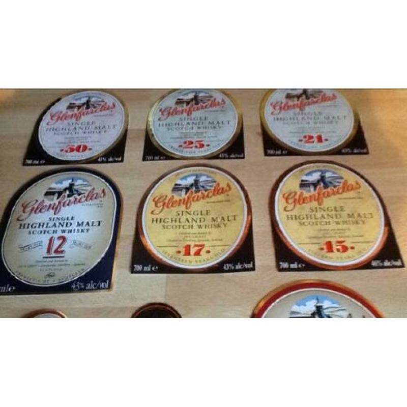 Etiketten Labels van Glenfarclas Whisky 9x (mag ook los)