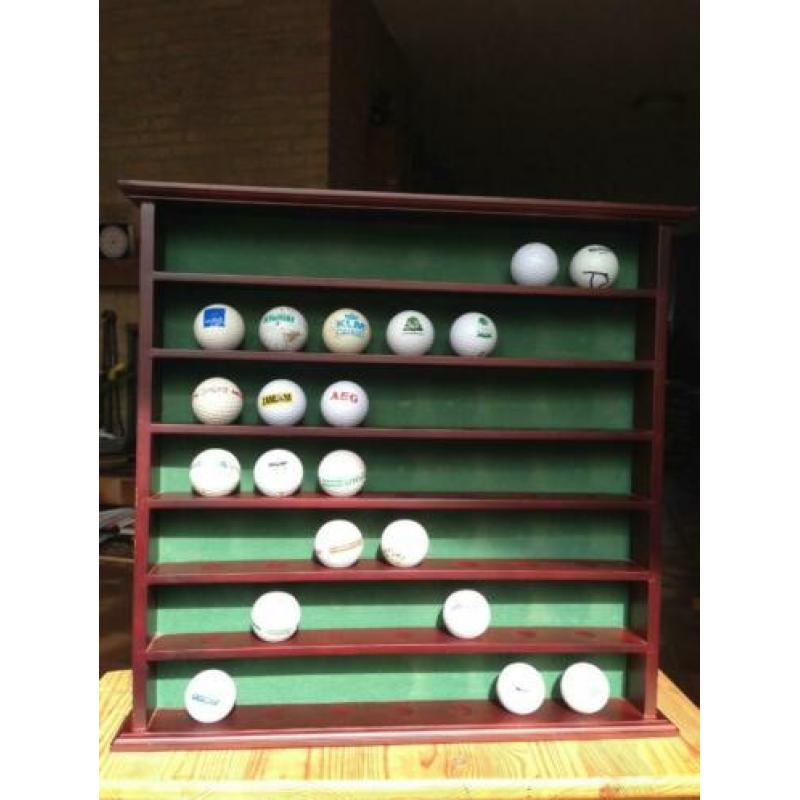 golfbalrek vitrine golfballen golfballenrek golfballenkast
