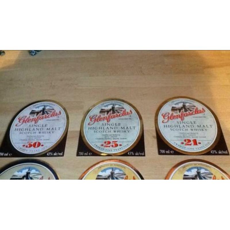 Etiketten Labels van Glenfarclas Whisky 9x (mag ook los)