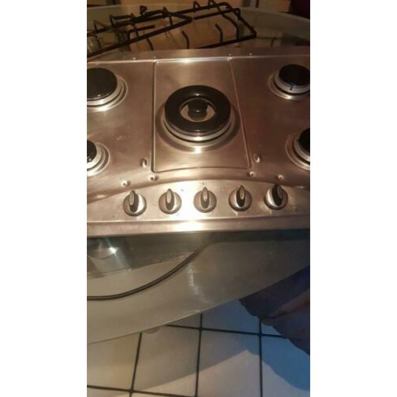 5 pits rvs gaskookplaat met wok brander