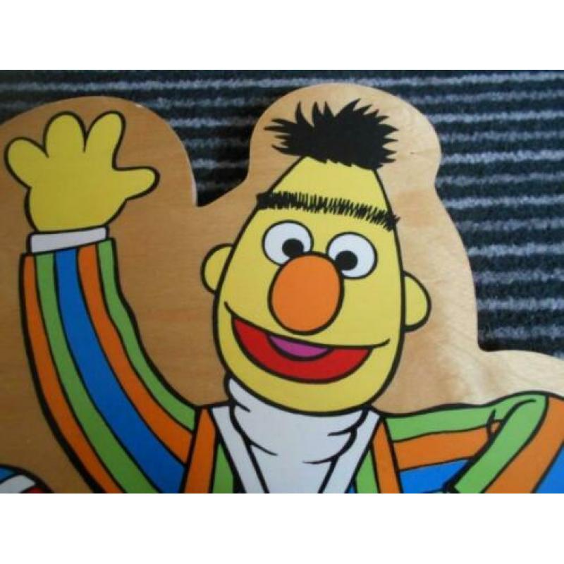 Houten kapstok Sesamstraat Bert en Ernie kinderkapstok