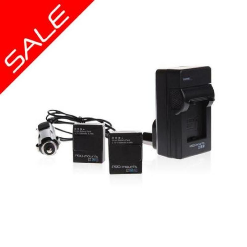 GoPro Pro-mounts Laderset Hero3/3+ incl 2 batterijen
