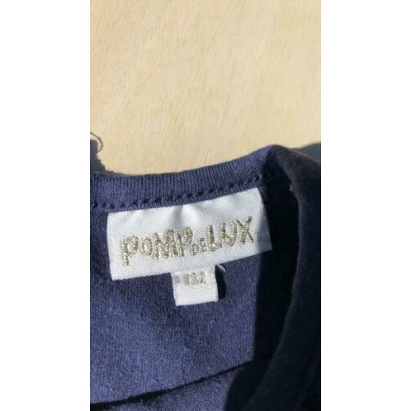Pompdelux jurk lange mouw, maat 122, donkerblauw