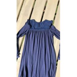 Pompdelux jurk lange mouw, maat 122, donkerblauw
