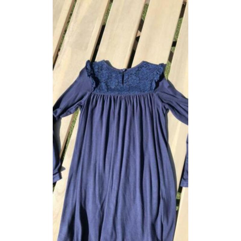 Pompdelux jurk lange mouw, maat 122, donkerblauw