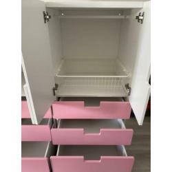 Ikea stuva kast roze met wit