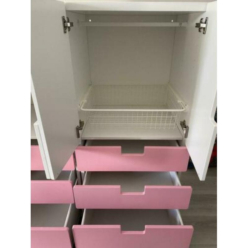 Ikea stuva kast roze met wit