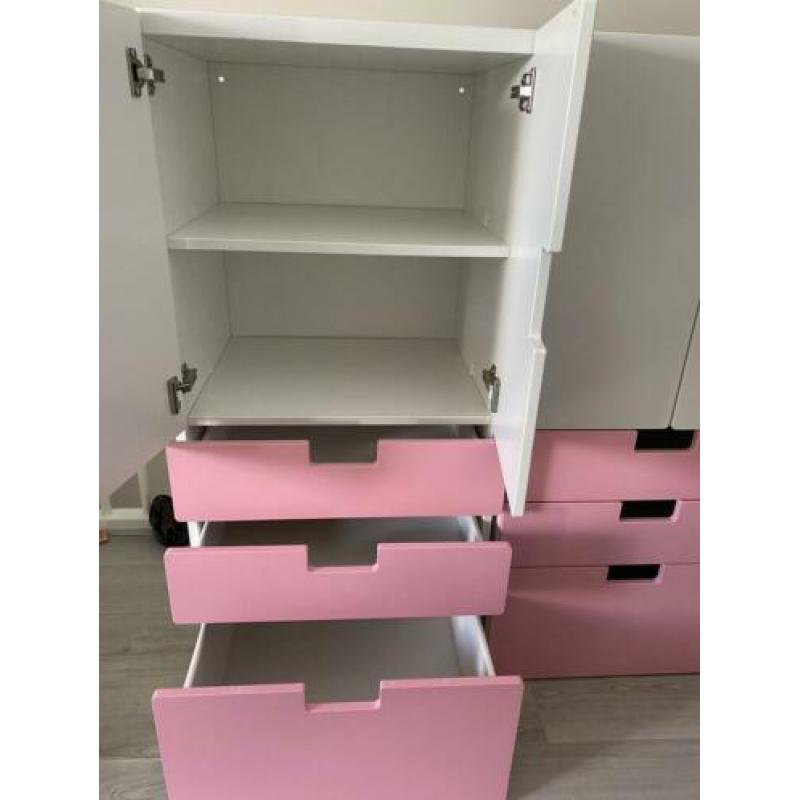 Ikea stuva kast roze met wit