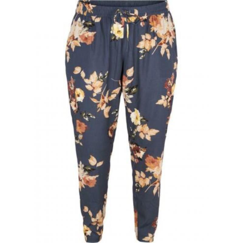 6035 aparte gebloemde broek van ZIZZI - maat M (46/48)