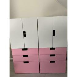Ikea stuva kast roze met wit