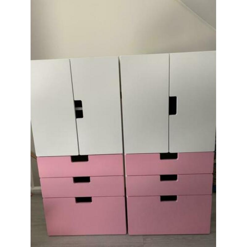 Ikea stuva kast roze met wit