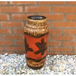 Retro vaas met kraterglazuur uit west germany