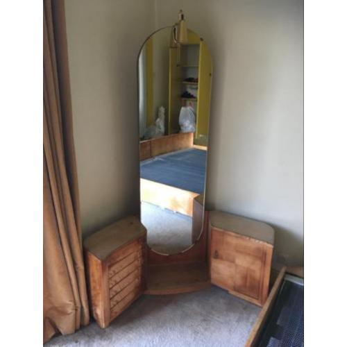Art deco bed en klaptafel