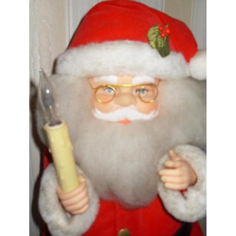 kerst 2 vintage 1985 bewegende kerstman met kaars in doos