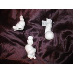 Partij Witte Uilen Gips / Decoratie Uil (nieuw) 50 x