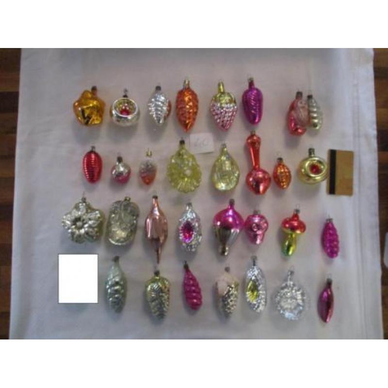 oude antieke glazen kerstballen en figuren 471 st. 33 tm 54