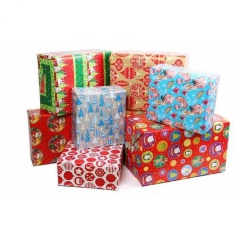 Kerst kadopapier 5 rollen - Kerstversiering