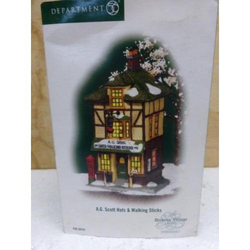 department 56 A.G. Scott hats & walking sticks kerstdorp