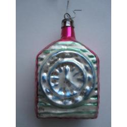 Antiek vintage oude kerstbal wekker klok kanten verschillend