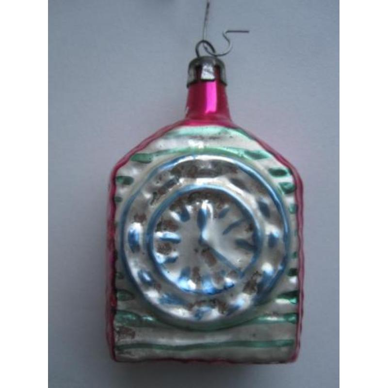 Antiek vintage oude kerstbal wekker klok kanten verschillend