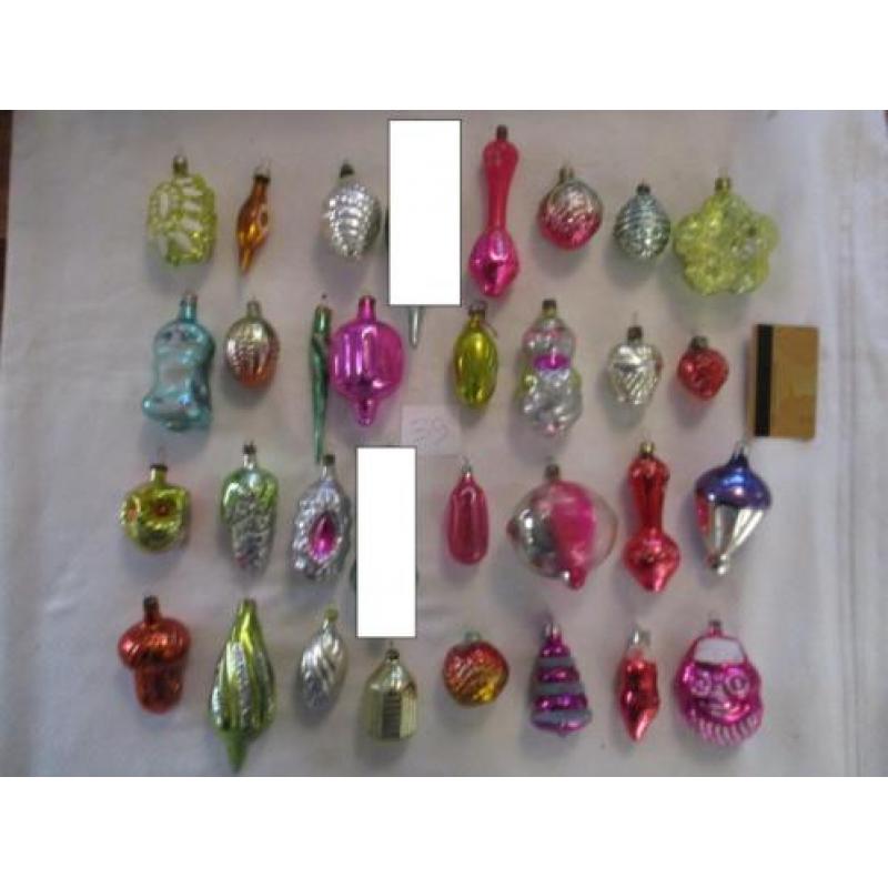 oude antieke glazen kerstballen en figuren 471 st. 33 tm 54