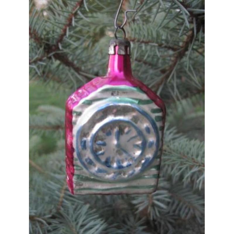 Antiek vintage oude kerstbal wekker klok kanten verschillend