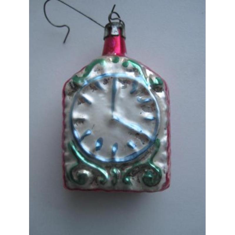 Antiek vintage oude kerstbal wekker klok kanten verschillend