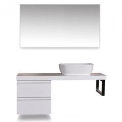 Praya Wiesbaden wastafelblad 120x46x5.5 hoogglans wit gelakt
