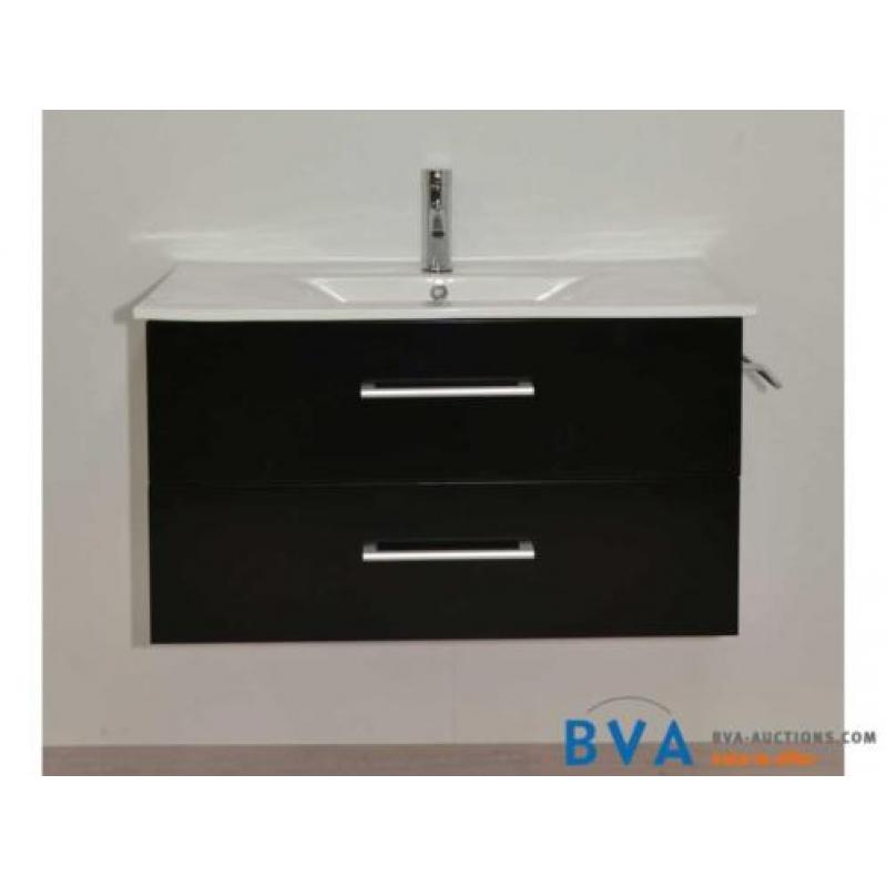 Online veiling: Badkamermeubel zwart 100cm. breed (35920