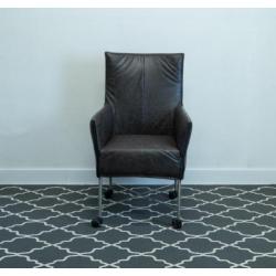 16 Montis Chaplin stoelen Vintage leder rsv onderstel + wiel
