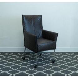 16 Montis Chaplin stoelen Vintage leder rsv onderstel + wiel