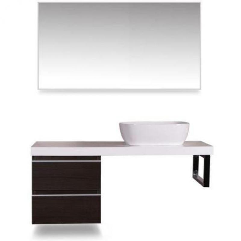 Praya Wiesbaden wastafelblad 120x46x5.5 hoogglans wit gelakt