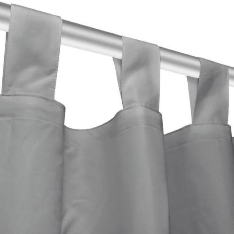 vidaXL Micro-satijnen gordijnen met lussen 140x245 cm grijs