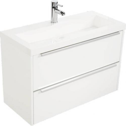 Saqu Salto Slimline Wastafelmeubel Glans Wit SBADOD80GWSQSET