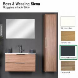 Badmeubel Siena 90cm Hoogglans Antraciet Softclose (Versc...