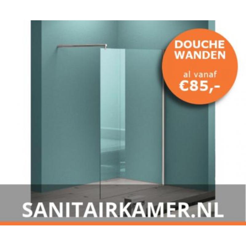 Inloopdouche met ANTI-KALK, douchewanden zeer GOEDKOOP!