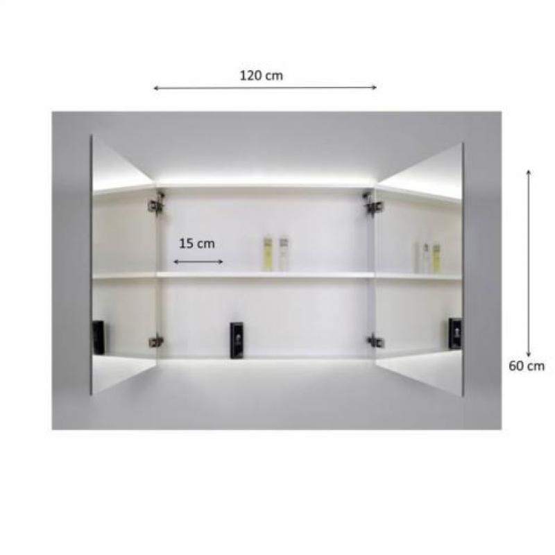 Spiegelkast Sanicare Qlassics Ambiance 120 cm 2 Deuren Ho...