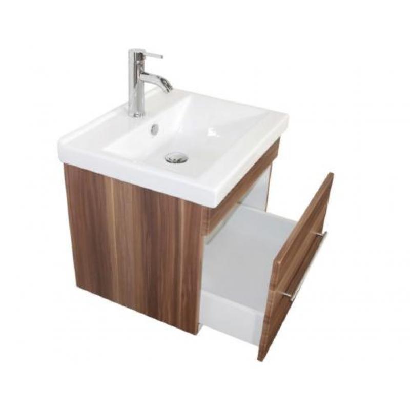 Compact badmeubel badkamermeubel Novelty 55 cm Walnoot