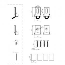 Set Chroom Spiegelklemmen