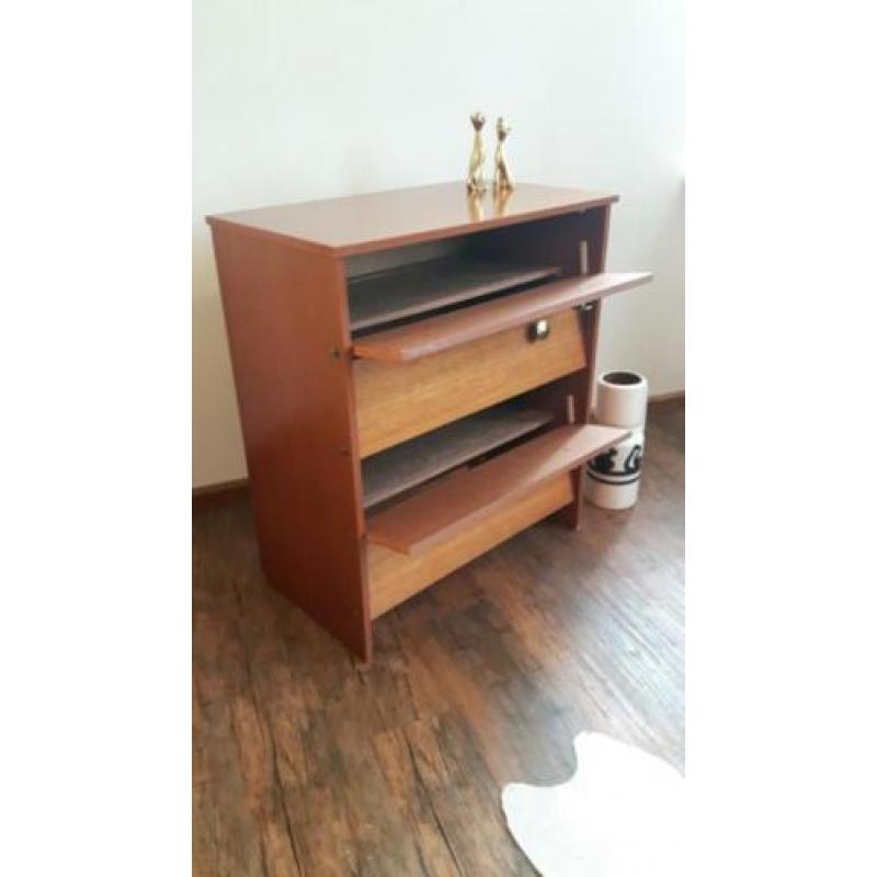 Vintage design teakhout schoenenkast Deens design