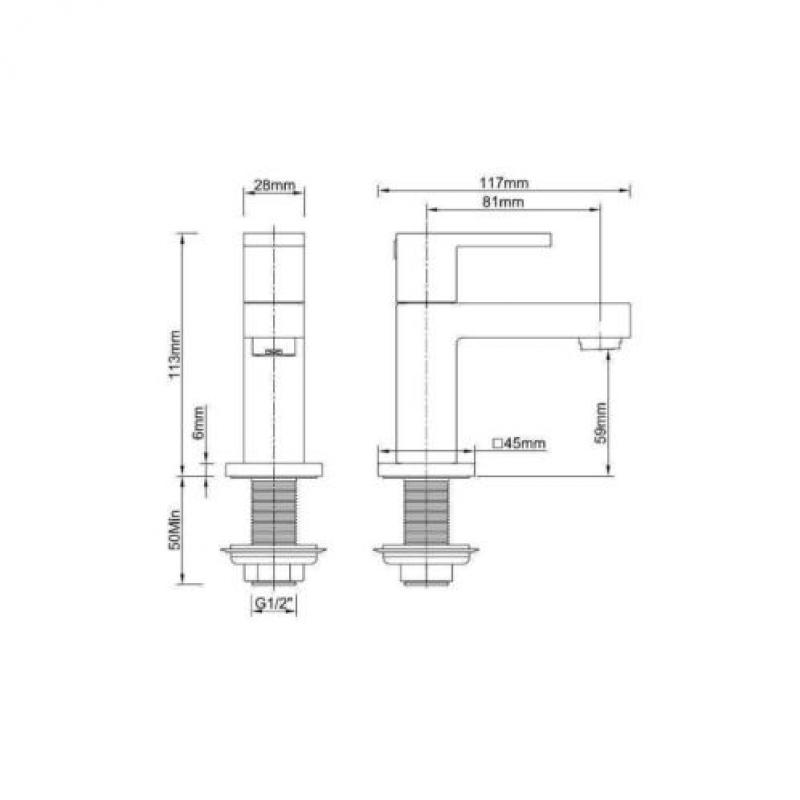 Toiletkraan 1/2'' Chroom Kiwa Romo Fonteinkraan